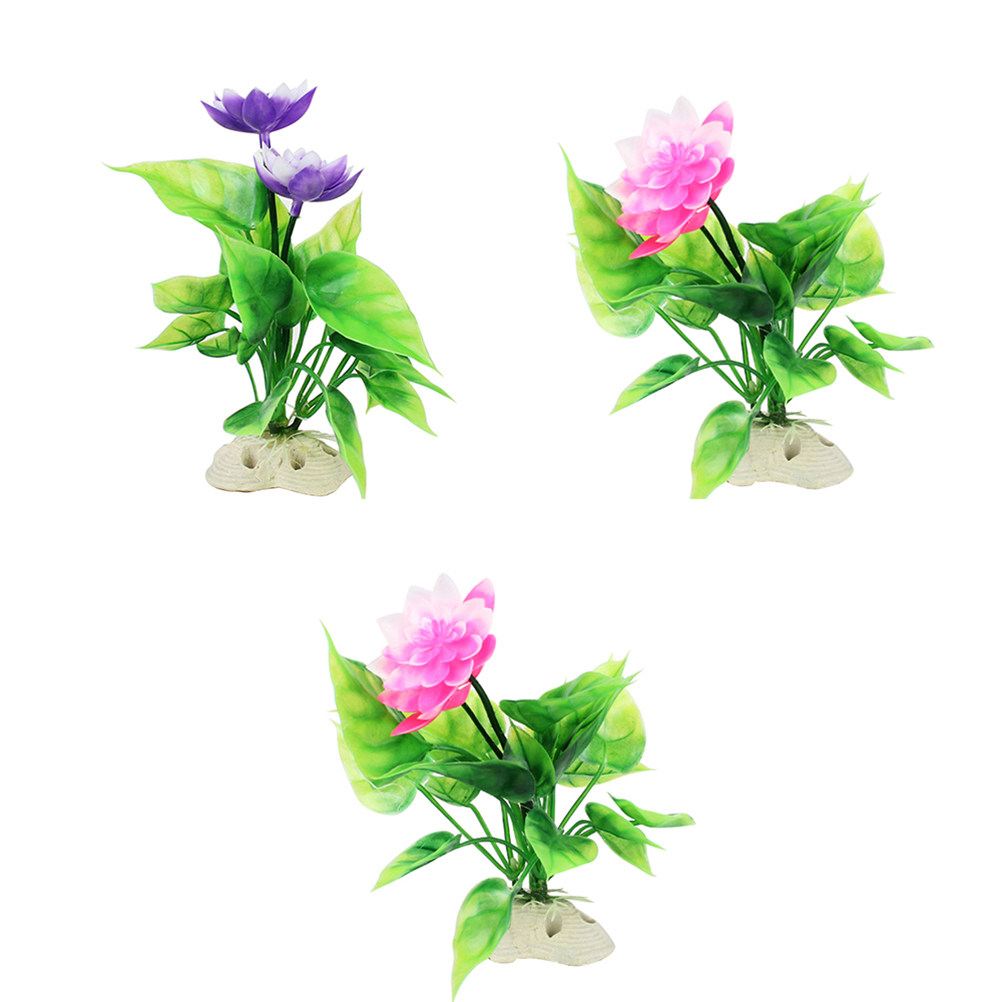 3Pcs Realistic Lotus Aquarium  - đánh giá và giá Non Planted Aquarium Fish